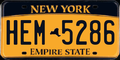 NY license plate HEM5286