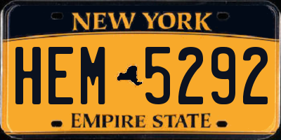 NY license plate HEM5292