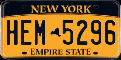NY license plate HEM5296