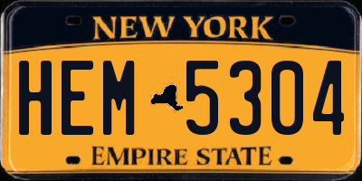 NY license plate HEM5304