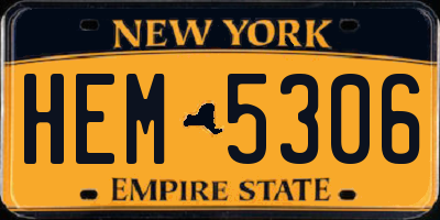 NY license plate HEM5306
