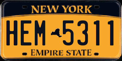 NY license plate HEM5311