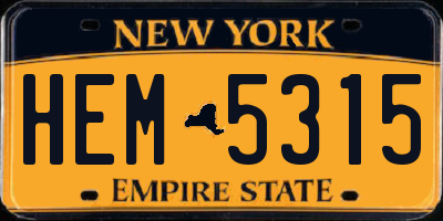 NY license plate HEM5315