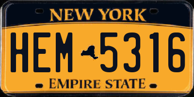 NY license plate HEM5316