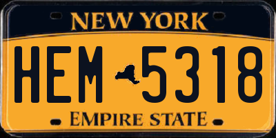 NY license plate HEM5318