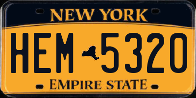 NY license plate HEM5320