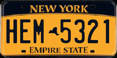 NY license plate HEM5321