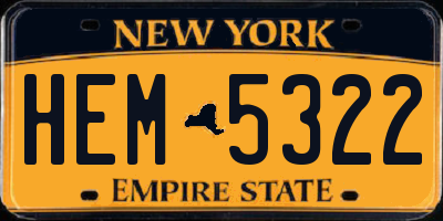 NY license plate HEM5322