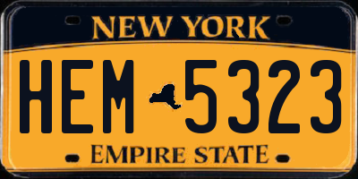 NY license plate HEM5323
