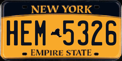 NY license plate HEM5326