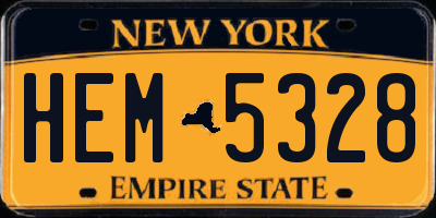 NY license plate HEM5328