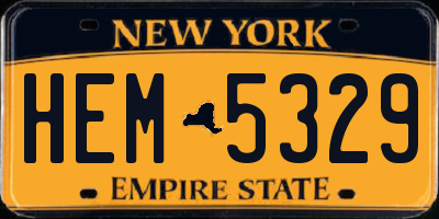 NY license plate HEM5329