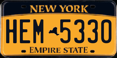 NY license plate HEM5330