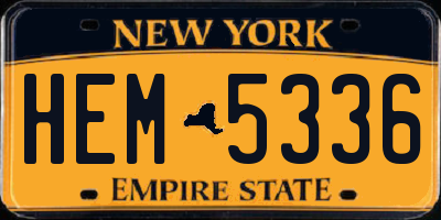 NY license plate HEM5336