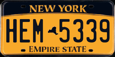 NY license plate HEM5339