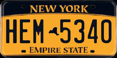 NY license plate HEM5340