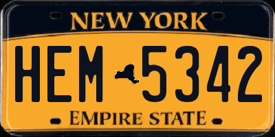 NY license plate HEM5342