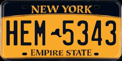 NY license plate HEM5343