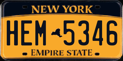 NY license plate HEM5346