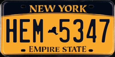 NY license plate HEM5347