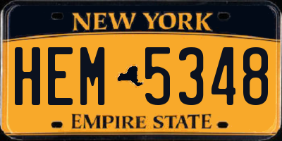 NY license plate HEM5348