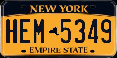 NY license plate HEM5349