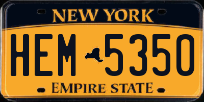 NY license plate HEM5350