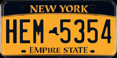 NY license plate HEM5354