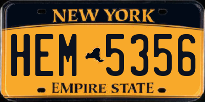 NY license plate HEM5356