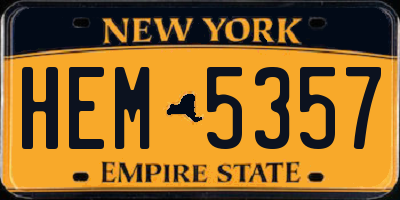 NY license plate HEM5357