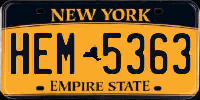 NY license plate HEM5363