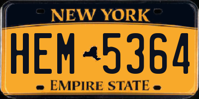 NY license plate HEM5364