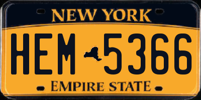 NY license plate HEM5366