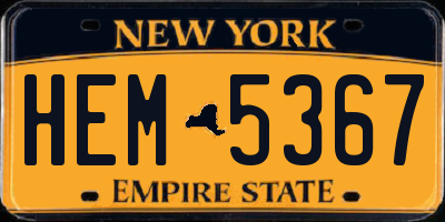 NY license plate HEM5367