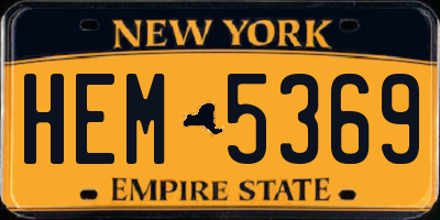 NY license plate HEM5369