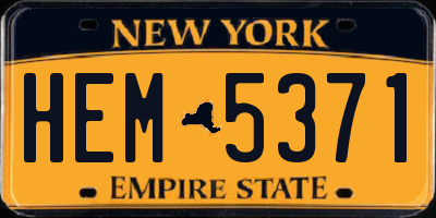 NY license plate HEM5371