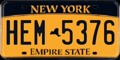 NY license plate HEM5376