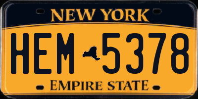 NY license plate HEM5378