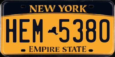 NY license plate HEM5380