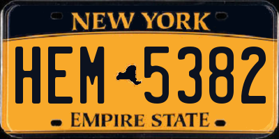 NY license plate HEM5382