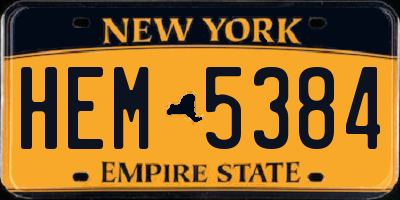 NY license plate HEM5384