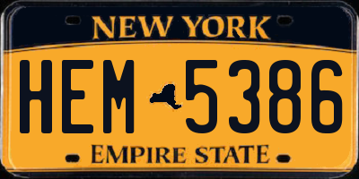 NY license plate HEM5386