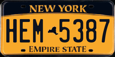 NY license plate HEM5387
