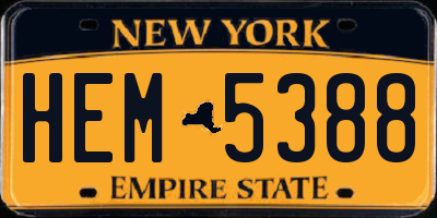 NY license plate HEM5388