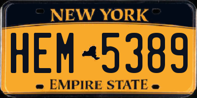 NY license plate HEM5389