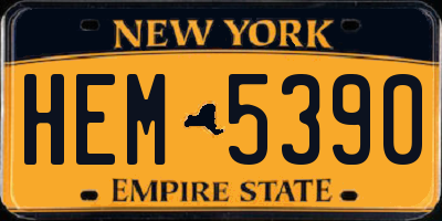 NY license plate HEM5390