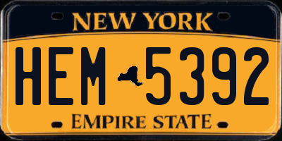 NY license plate HEM5392