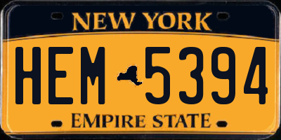 NY license plate HEM5394
