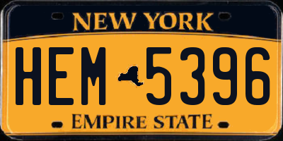 NY license plate HEM5396