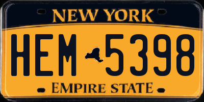 NY license plate HEM5398